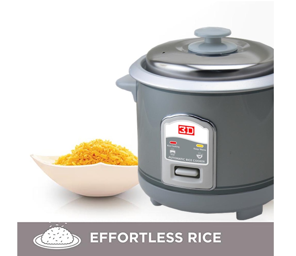 3D RC-3C 0.6 L Metallic Gray Rice Cooker