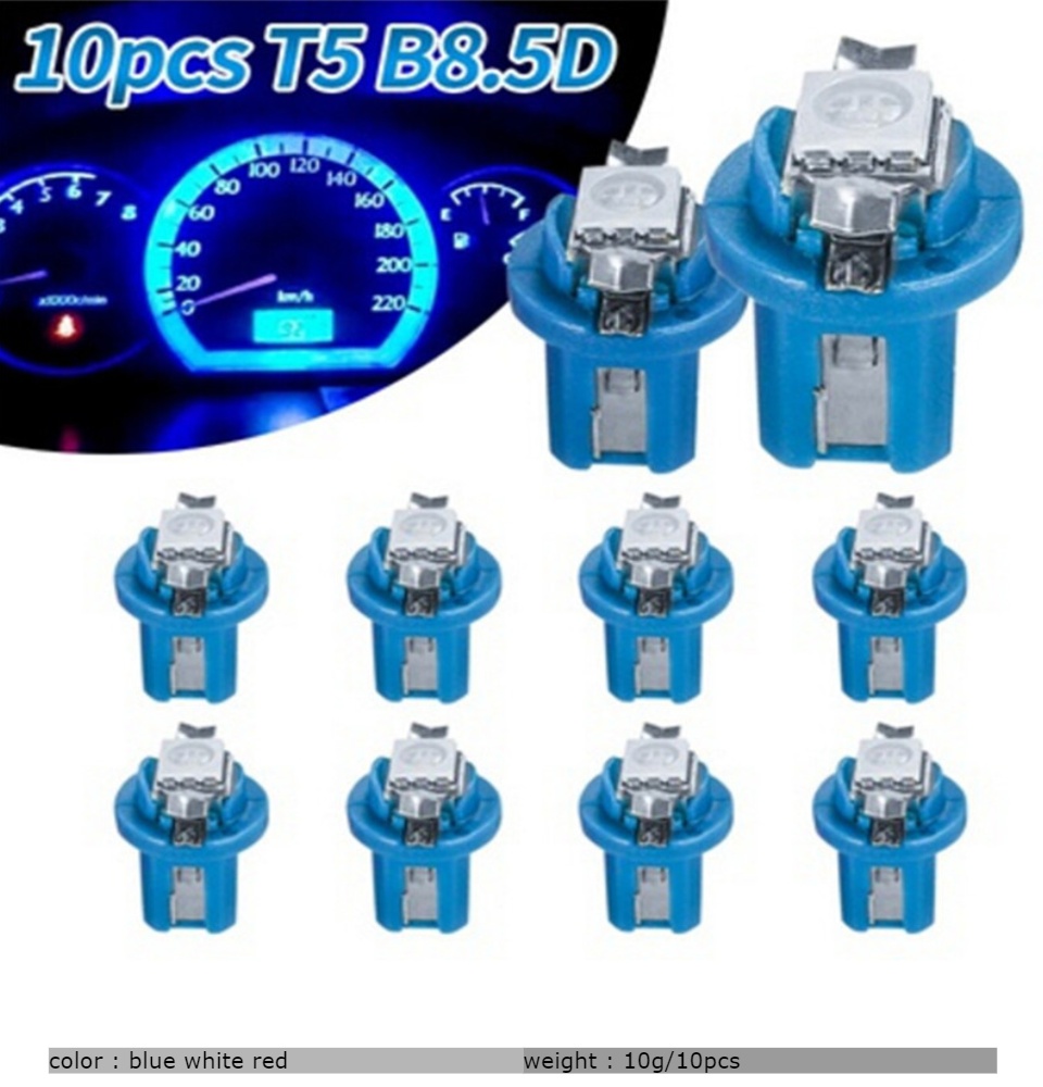 10pcs T5 B8.5D 5050 SMD LED Car Instrument Dashboard Light Bulbs uk