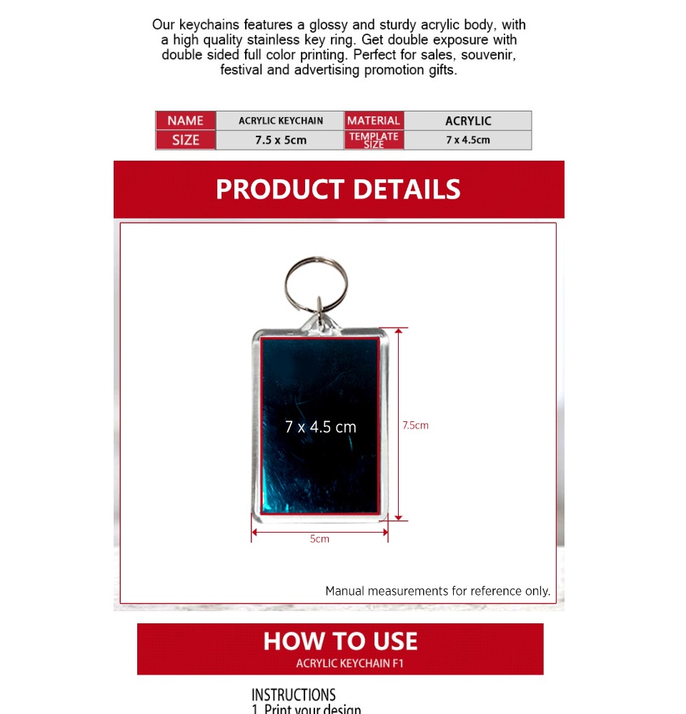 F1 Big Rectangle Acrylic Keychain