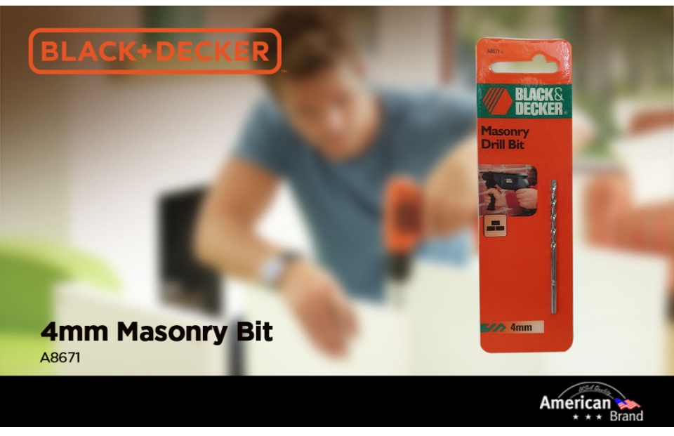 Masonry & Percussion: Masonry Drill Bit: BLACK+DECKER Drill Bits 1/4 in. x  4 in. 16732