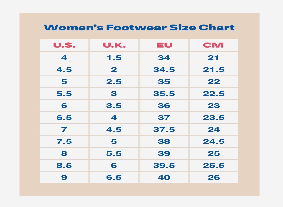 Keds womens size on sale chart