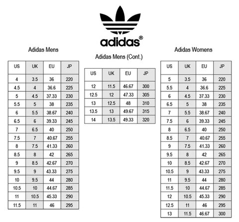 adidas prophere size chart