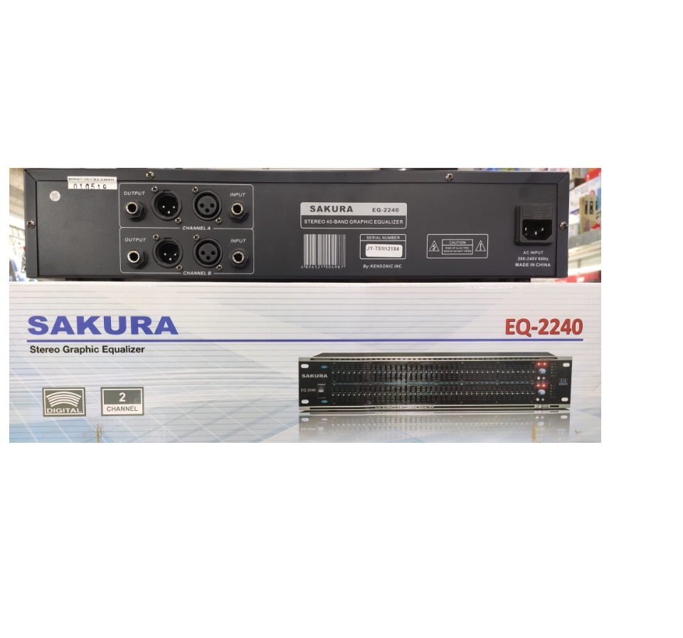 Sakura EQ-2240 Dual 40 Band Graphic Equalizer (Black) 20Hz