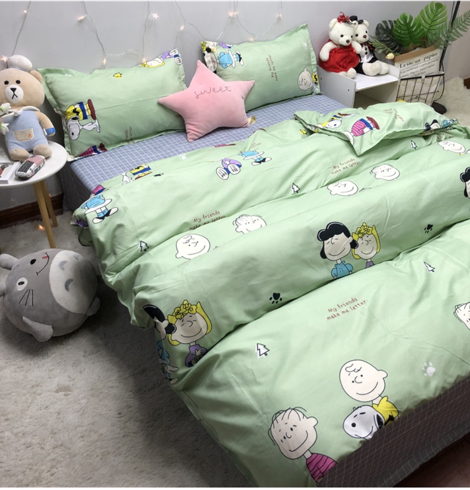 Green Snoopy Free Comforter Skadi Korean Classic Cartoon Animal