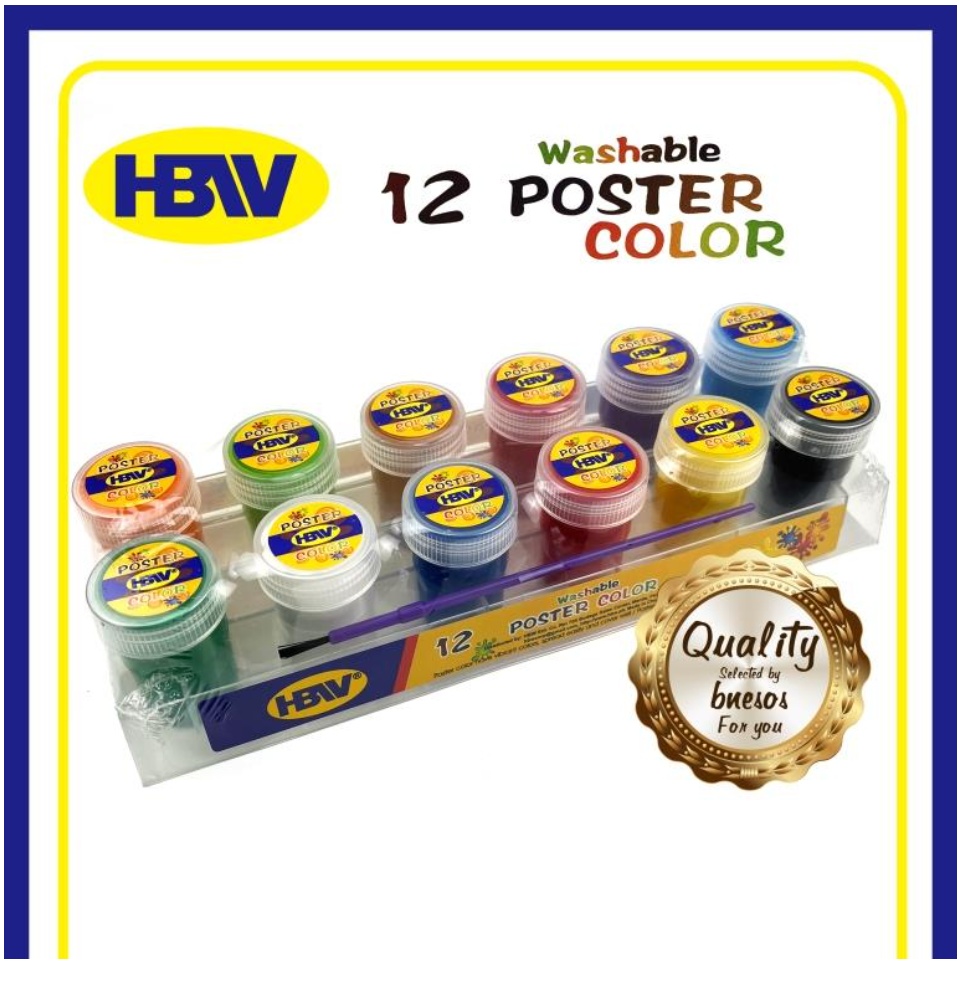 12 colors HBW Poster Paint