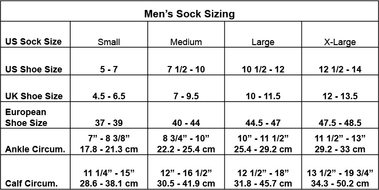 nike mens sock sizes