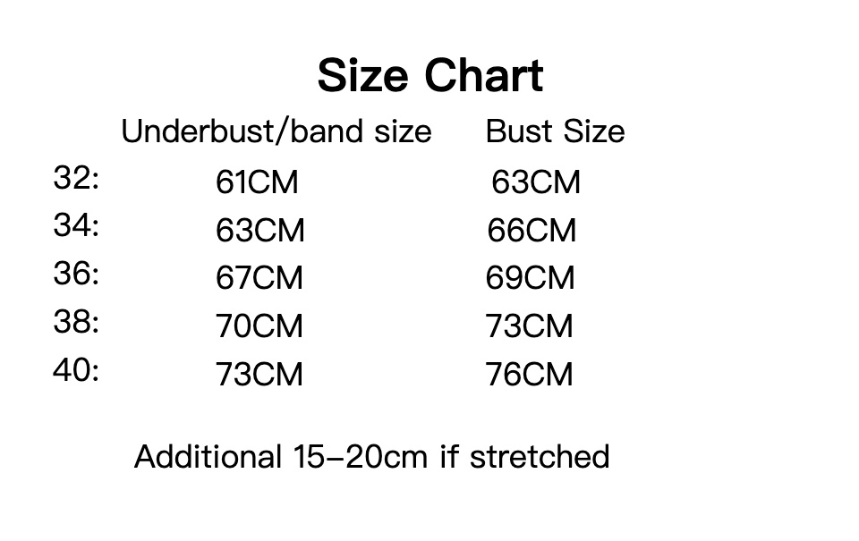 Wonderbra Size Guide