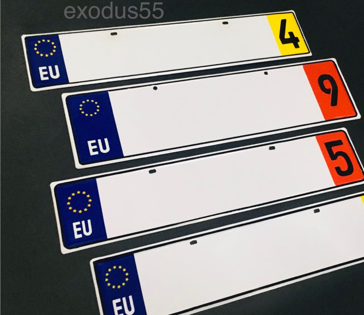 Universal Euro Style Car License Plates 