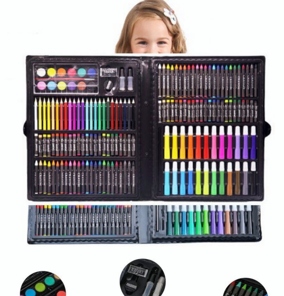 Painting Drawing Kit With Oil Pastels Crayons Colored Pencils Acrylic Paint  Mega Supplies In Wooden Case For Gifting Birthday - Temu Philippines