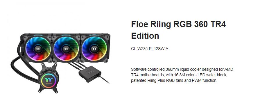 Thermaltake Floe Riing Rgb 360 Tt Premium Tr4 Edition All In One Liquid Cooling System Lazada Ph