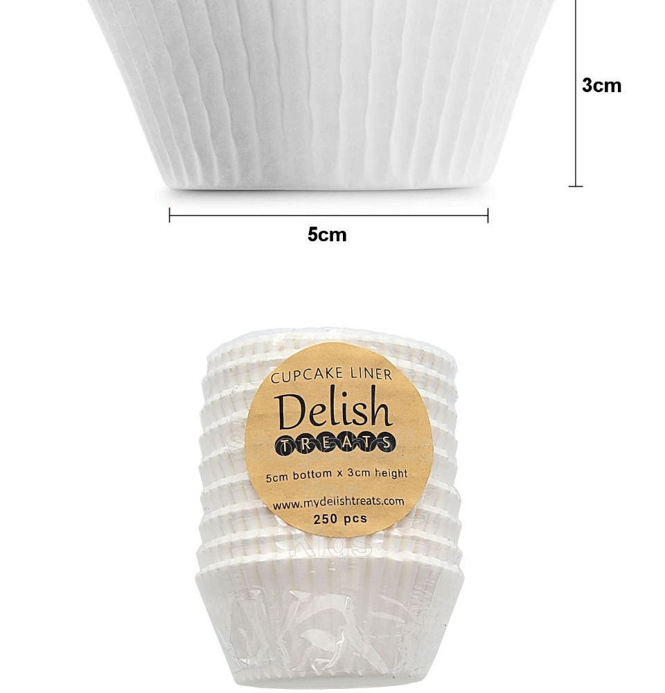 Delish Treats Cupcake Liners 3oz (5cm x 3cm) - Pack of 250pcs