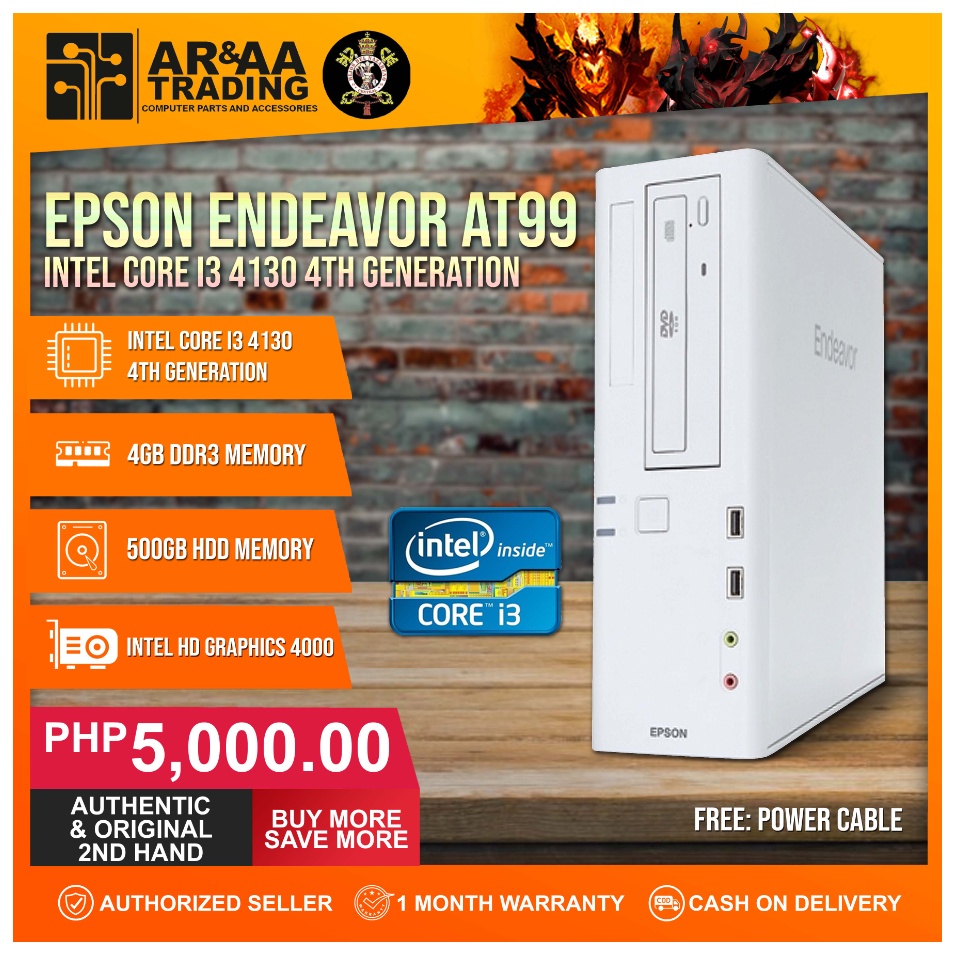 Computer Desktop Package Epson Endeavor AT99 Intel Core i3