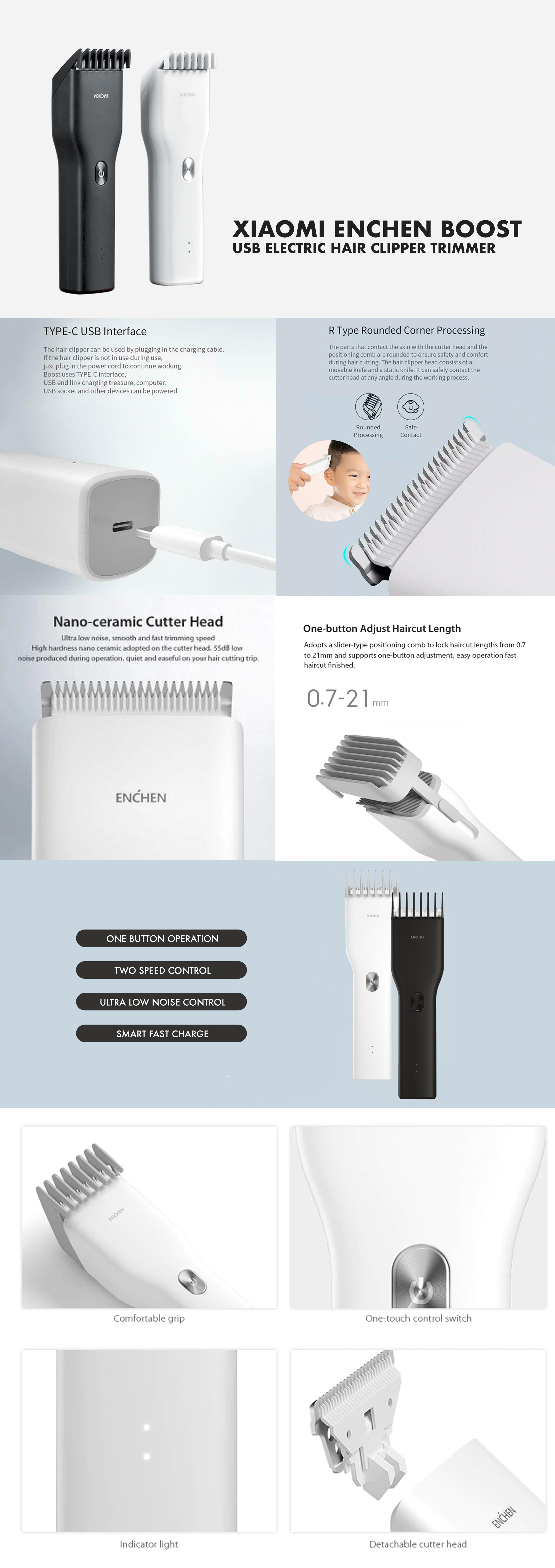 xiaomi enchen boost usb electric hair clipper