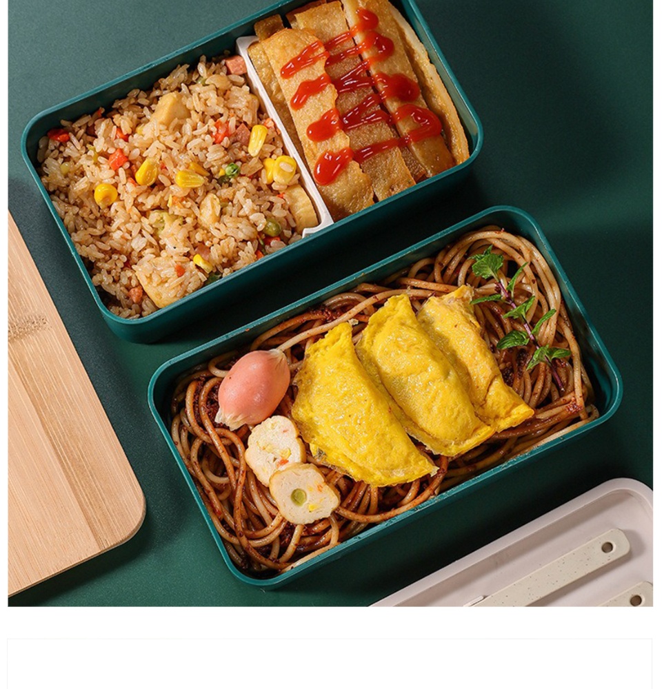 1pc Japanese Wheat Straw, Bamboo And Wood Binding Lunch Box With