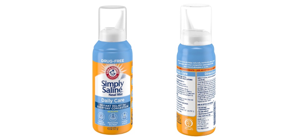 Muconase Saline Nose Spray For Nose Bleeds Arm Hammer Simply