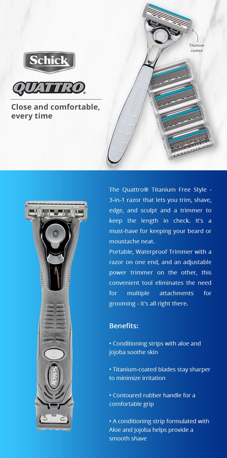 quattro razor with trimmer