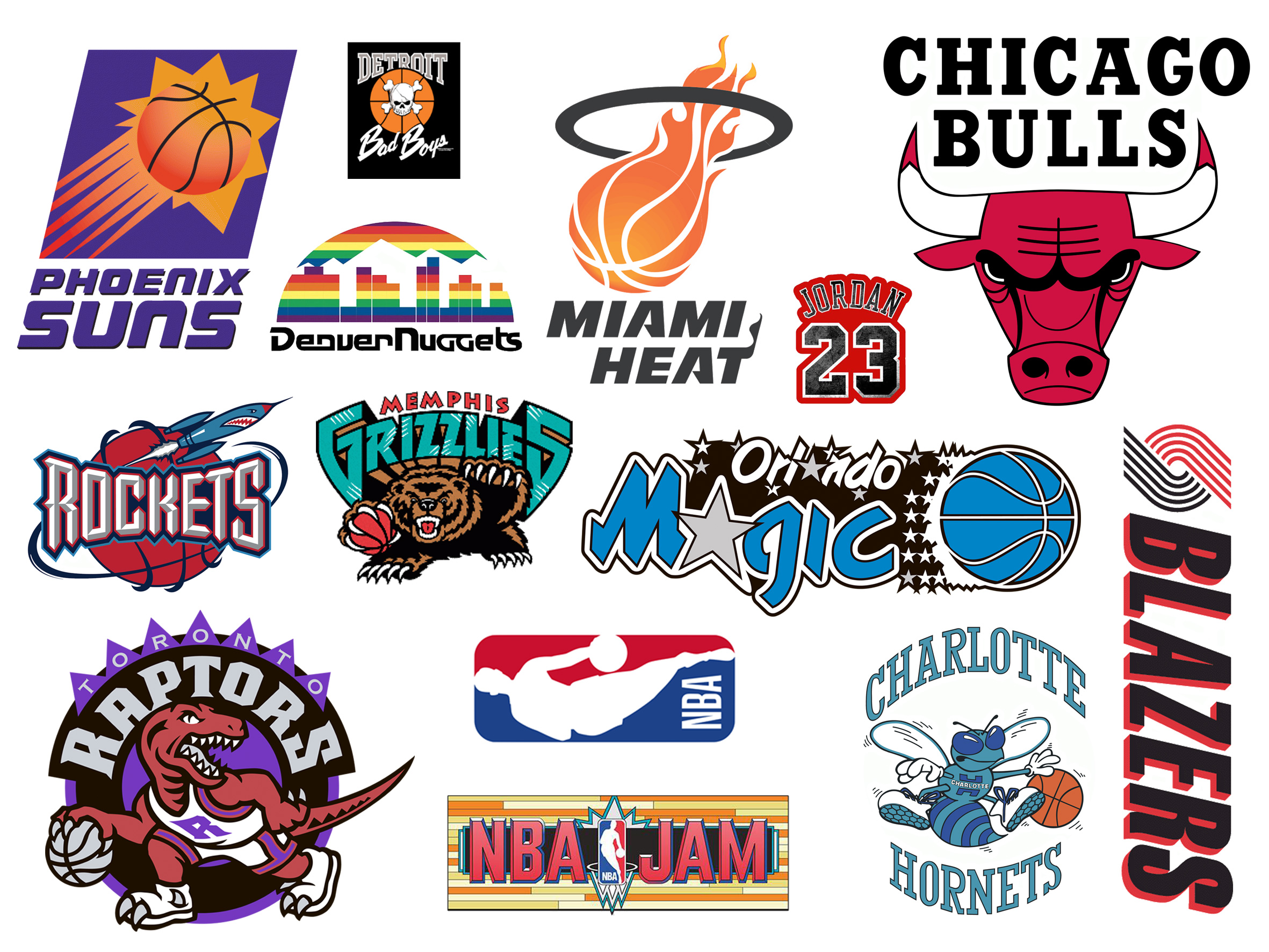 Логотипы 90 годов. Логотипы из 90-х. Логотипы 90х. Название команды из 90-х. Лейблы клубов НБА.