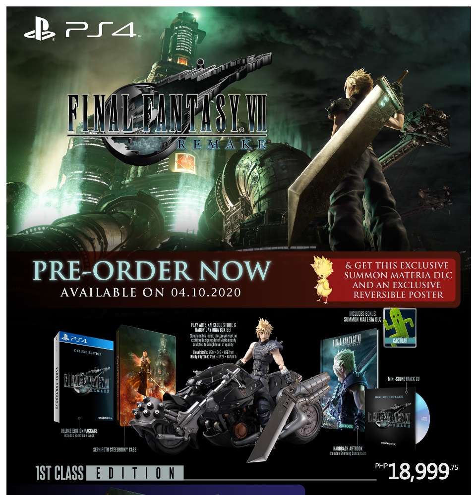 Square Enix Restocked the Final Fantasy VII Remake 1st Class Edition