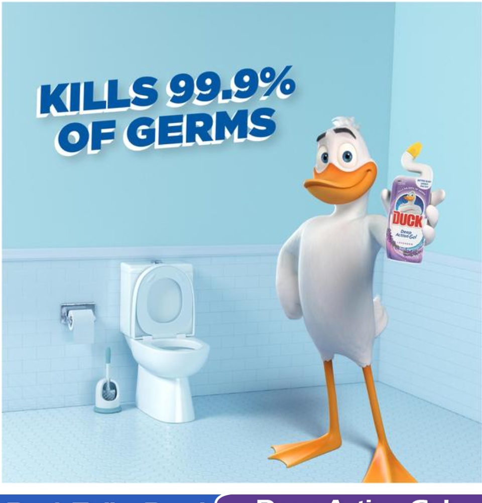 Duck Toilet Bowl Cleaner Deep Action Gel (500ml) Lavender Deep Reach U