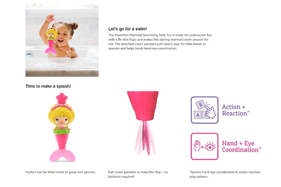 munchkin mermaid bath toy