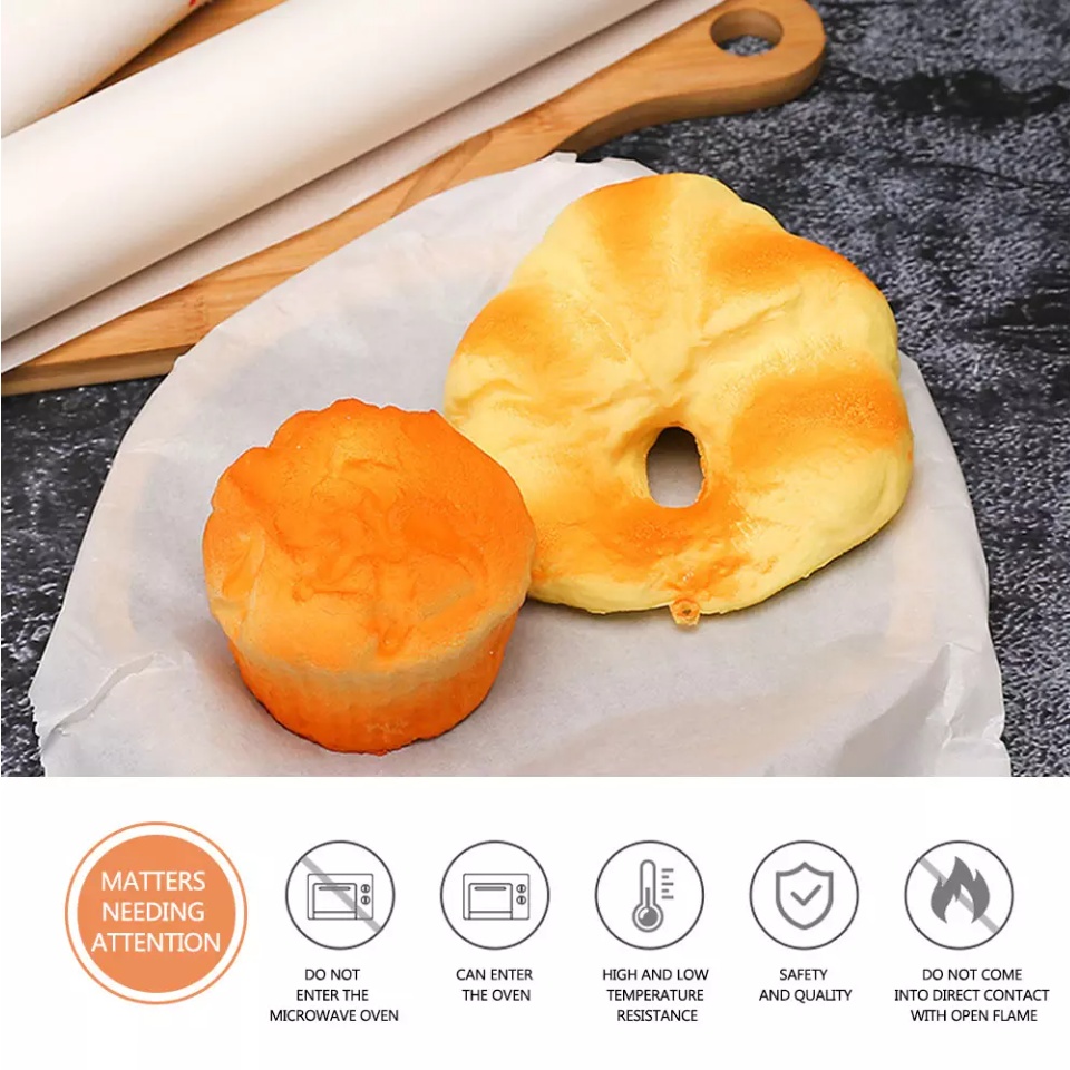 Iopqo Kitchen Utensils Set 10M Baking Paper Parchment Paper Rectangle Baking Sheets for Bakery BBQ Party Oven Mitts