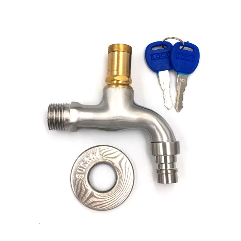 Sus304 Stainless Steel Outdoor With Lock Faucet 4 Minutes Single