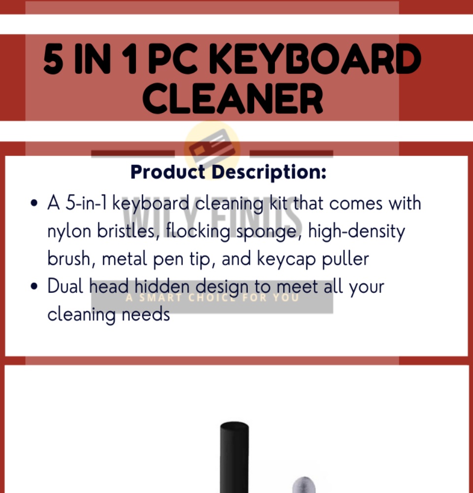 5 IN 1 PC Keyboard Cleaner Laptop Bluetooth Earphone Dust Cleaning Brush  Tools