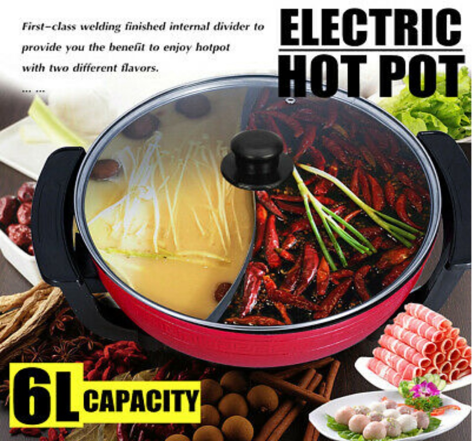 Buy Wholesale China Versatility Of The 6l Non Stick Electric Hot Pot - Cook  With Ease Using The Electric Cooking Pot With Divided Sections & Electric Cooking  Pot at USD 13.99