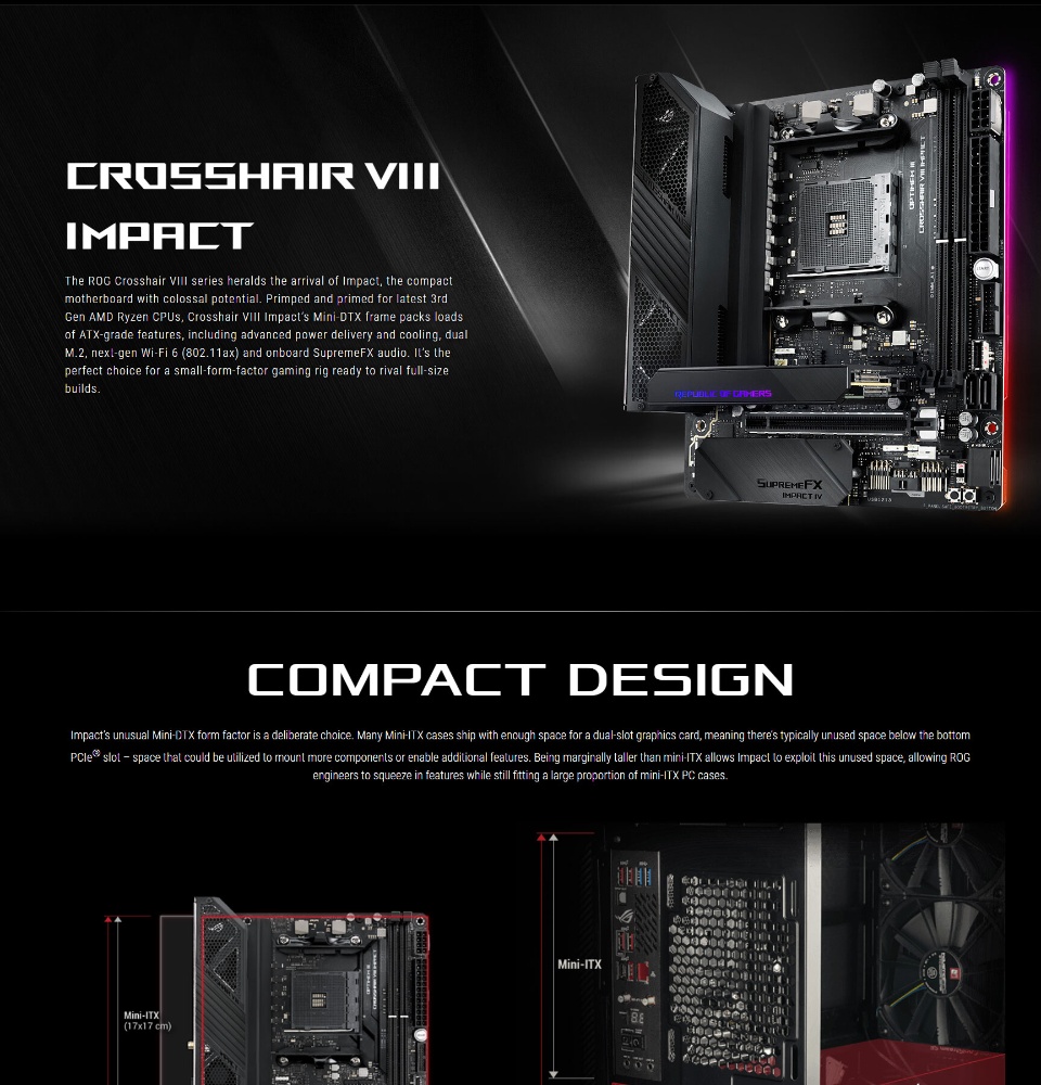 Mini Itx Asus X570 Crosshair Impact Asus ROG Crosshair VIII Impact