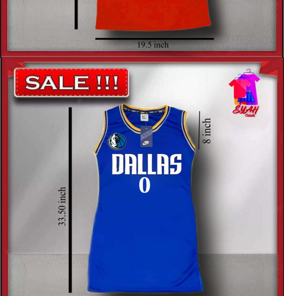 RANGERS SLIT NBA JERSEY DRESS FOR WOMEN SMALL TO XTRA-LARGE