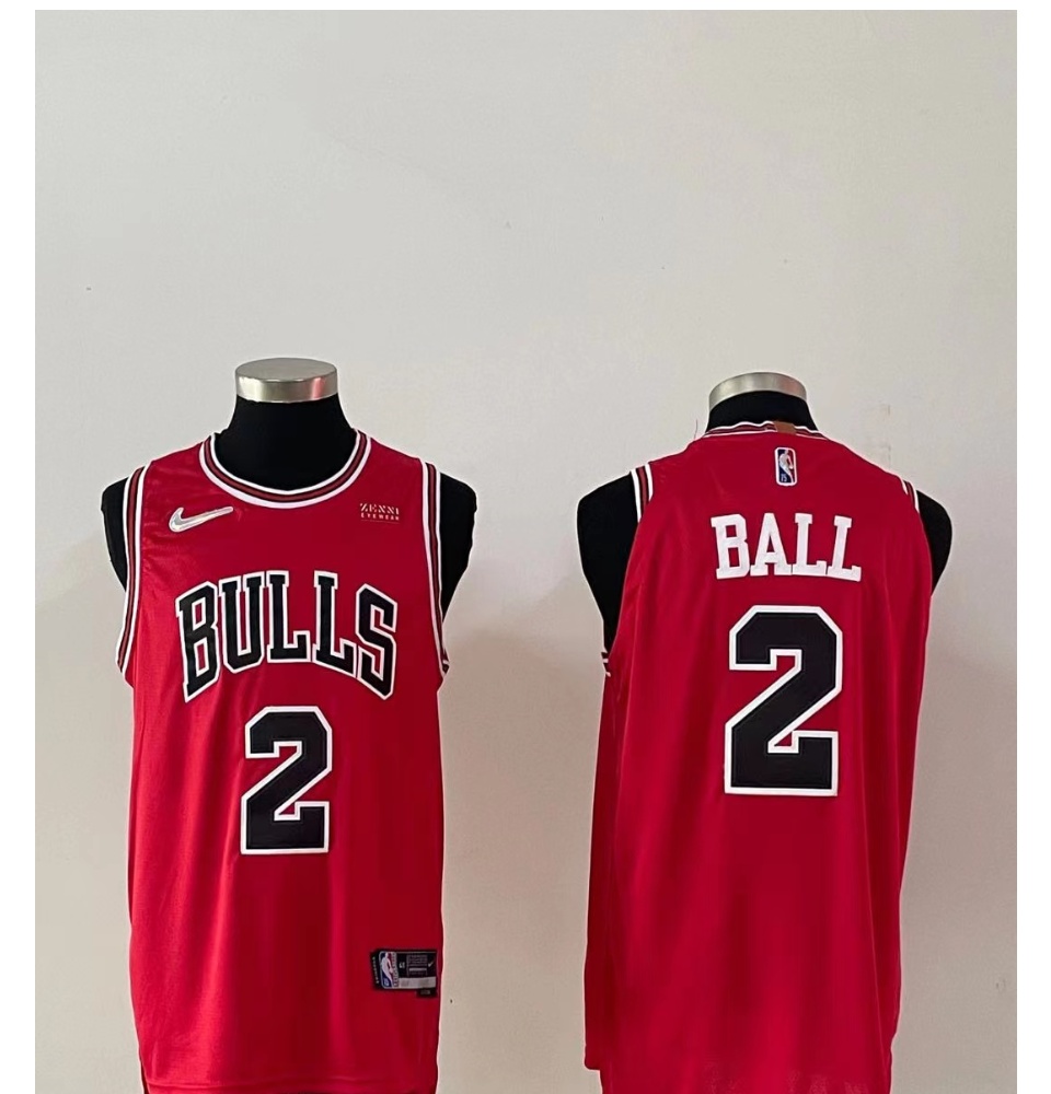 Unisex Nike Lonzo Ball Red Chicago Bulls Swingman Jersey - Icon Edition Size: Large