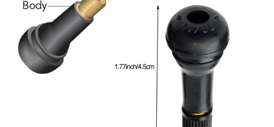 25x pcs car TR413 plug-in tire valve short rod rubber valve hood