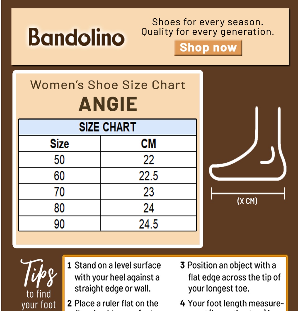 Bandolino hot sale size chart