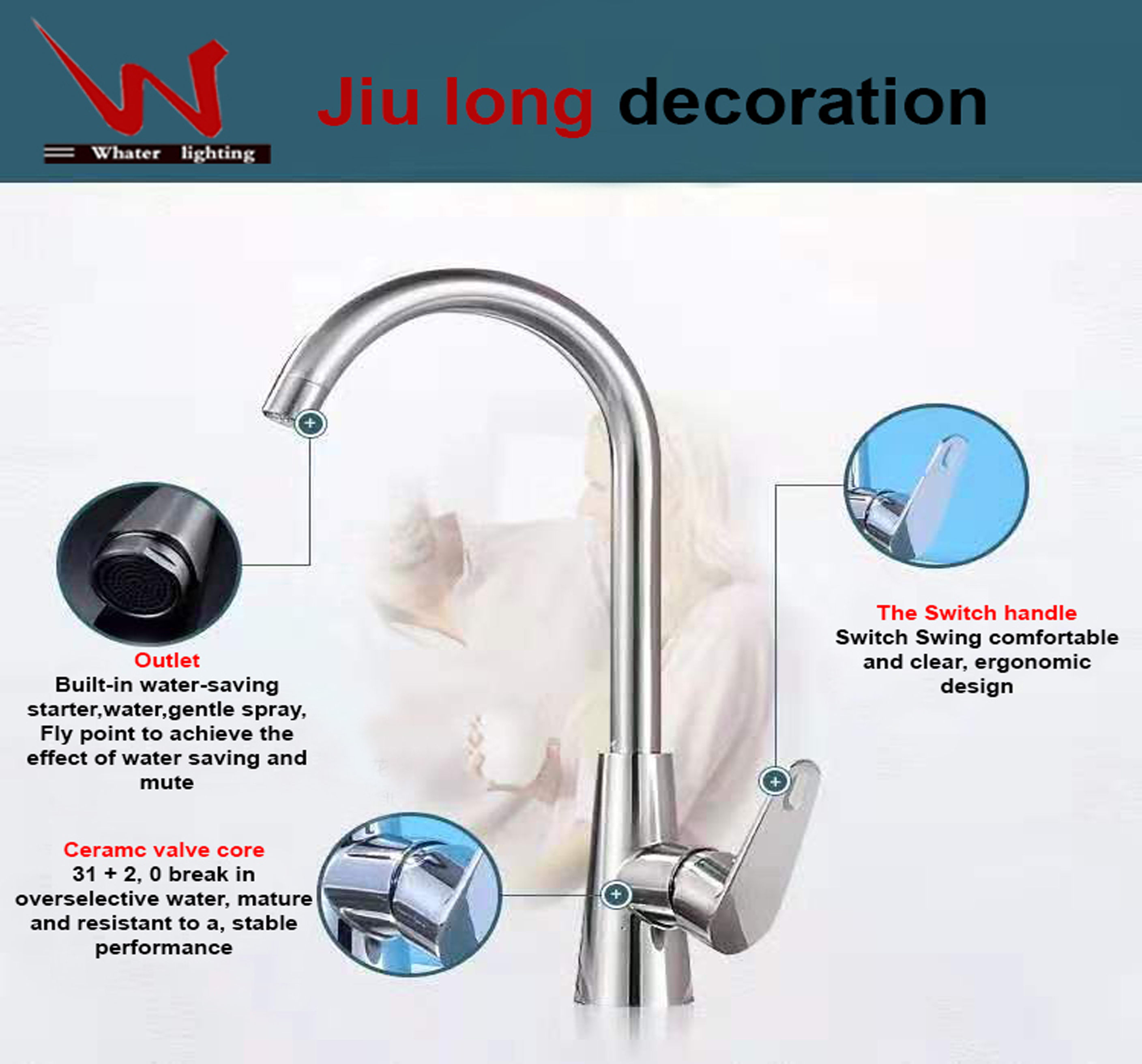 Pull Down Single Handle Hot And Cold Kitchen Faucet With Water