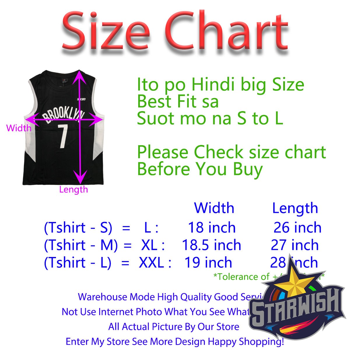 women's nba jersey size chart