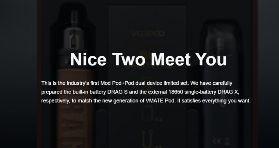 elfbar nachfüll pod läuft aus VOOPOO DRAG X / DRAG S Mod & Vmate Pod – Kit de Cigarette électronique,  édition limitée, coffret cadeau, sans batterie 18650, vaporisateur Mod Pod  / Cigarettes électroniques main image 1