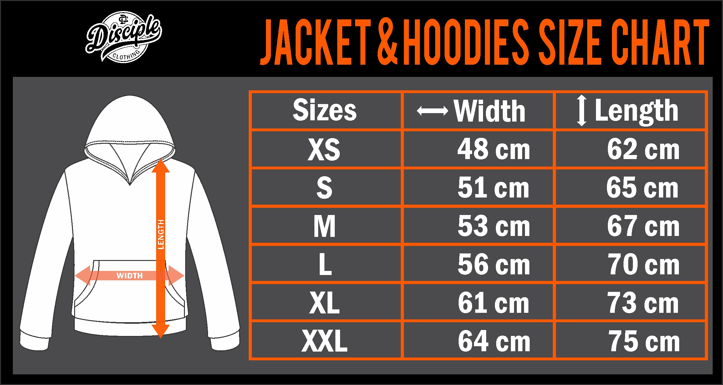 jordan hoodie size chart