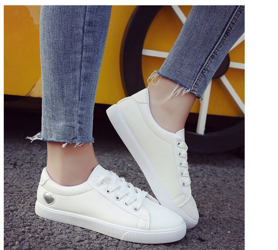 NEW KOREAN WHITE SNEAKERS CASUAL SHOES 