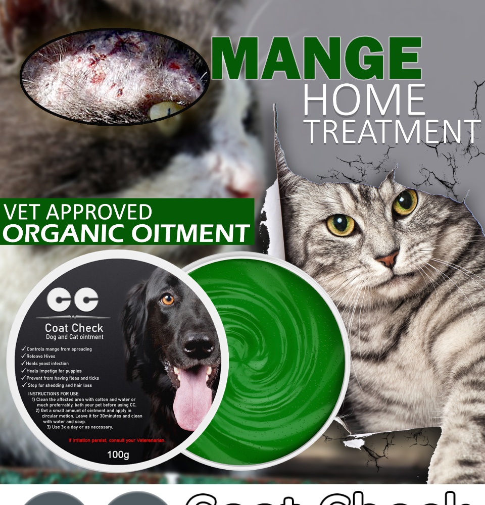 HEALING COAT CHECK Dog and Cat Ointment Controls mange from