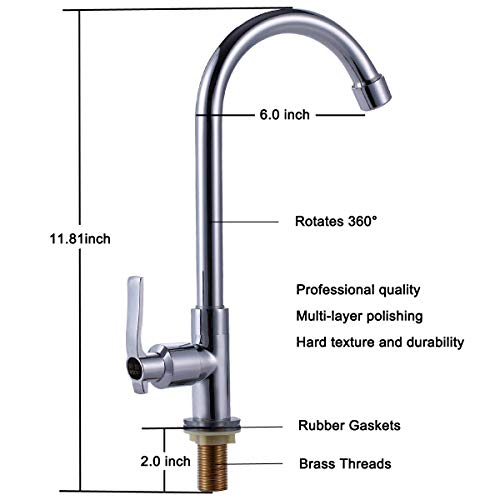 Single Handle High Arc Outdoor Sink Faucet For Boat Camper 360