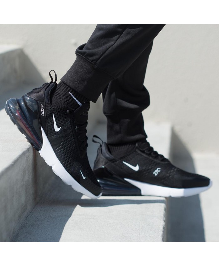 air max 270 black and white on feet