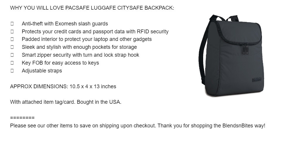 Pacsafe Luggage Citysafe 350 Gii Backpack Lazada PH