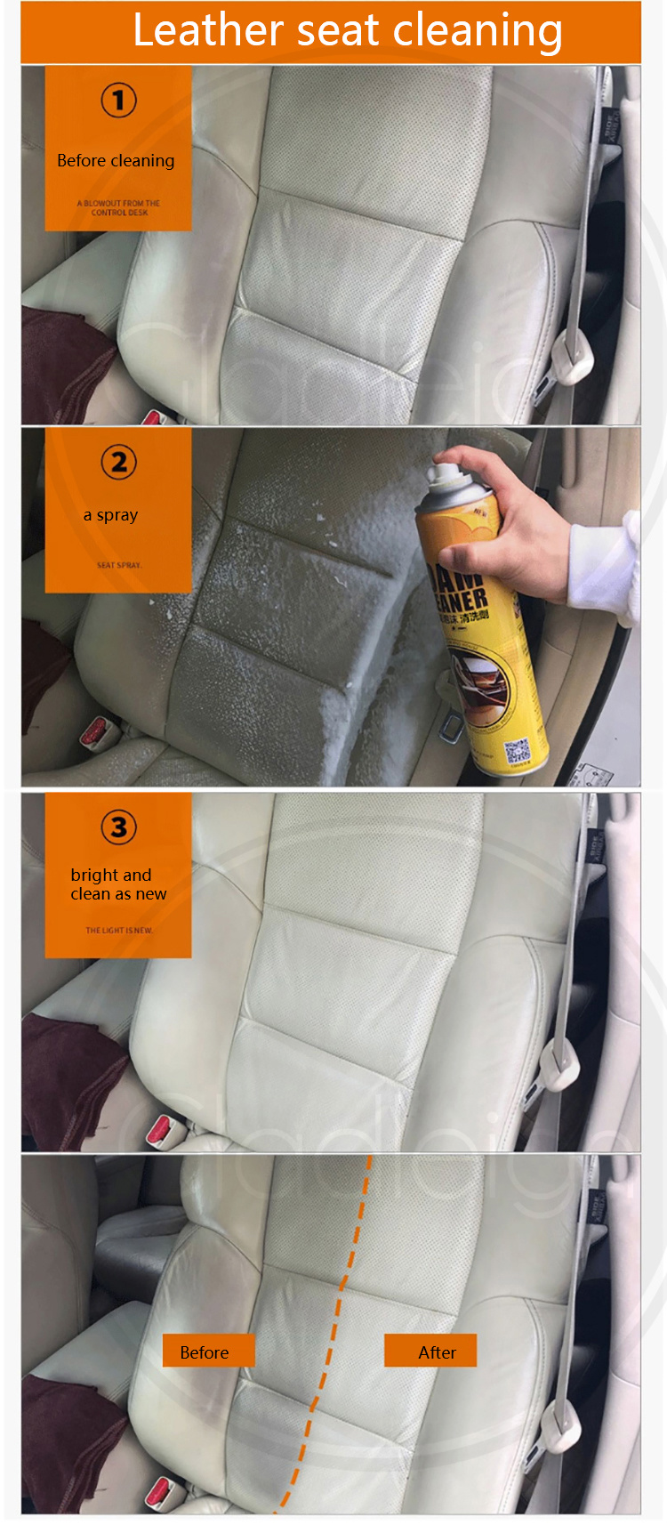 2x Multi Purpose Foam Car Interior Cleaner Carpet And Upholstery Cleaner High Quality Foam Cleaner Deep Antibacterial Cleaner Two Pieces