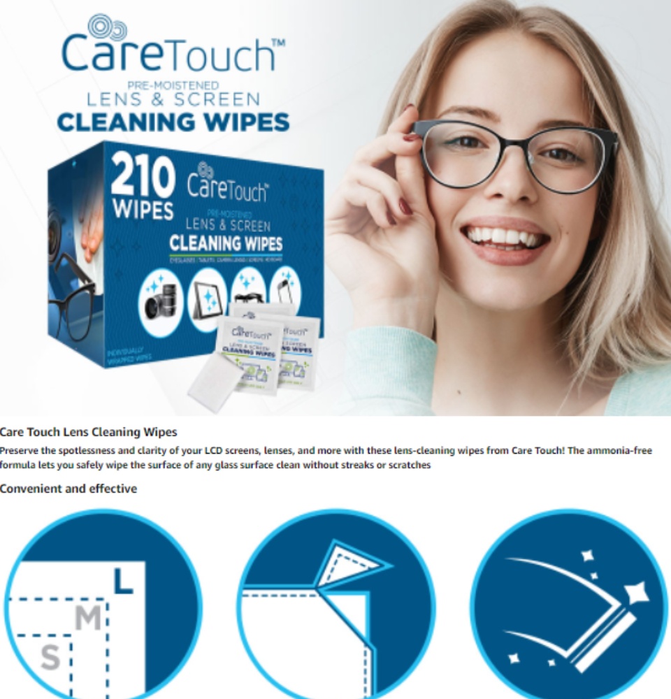 Care Touch Lens Cleaning Wipes Pre Moistened