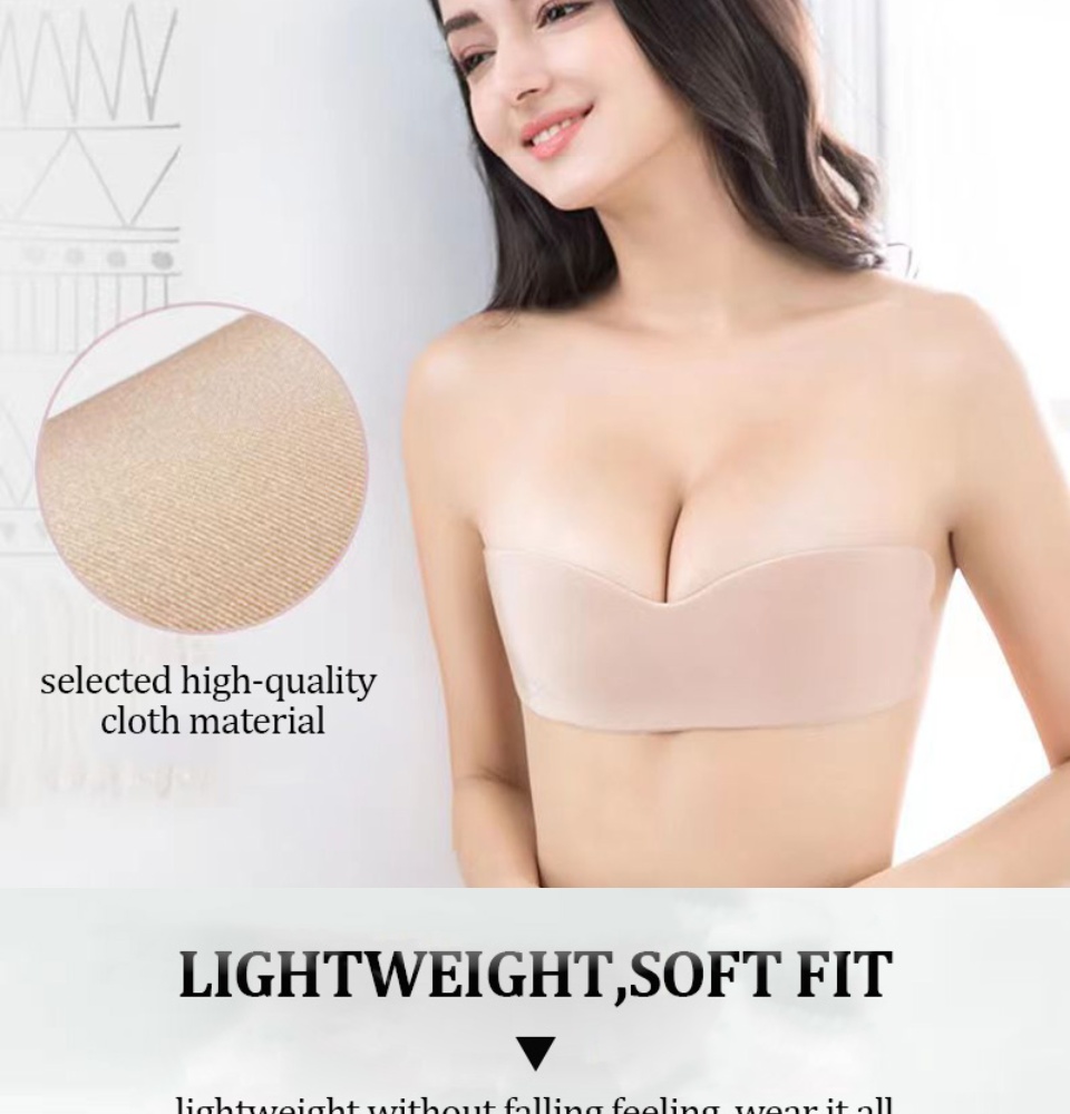 Strapless bra push up bra strapless without wire nipple silicon pad  seamless bra women nipple tape