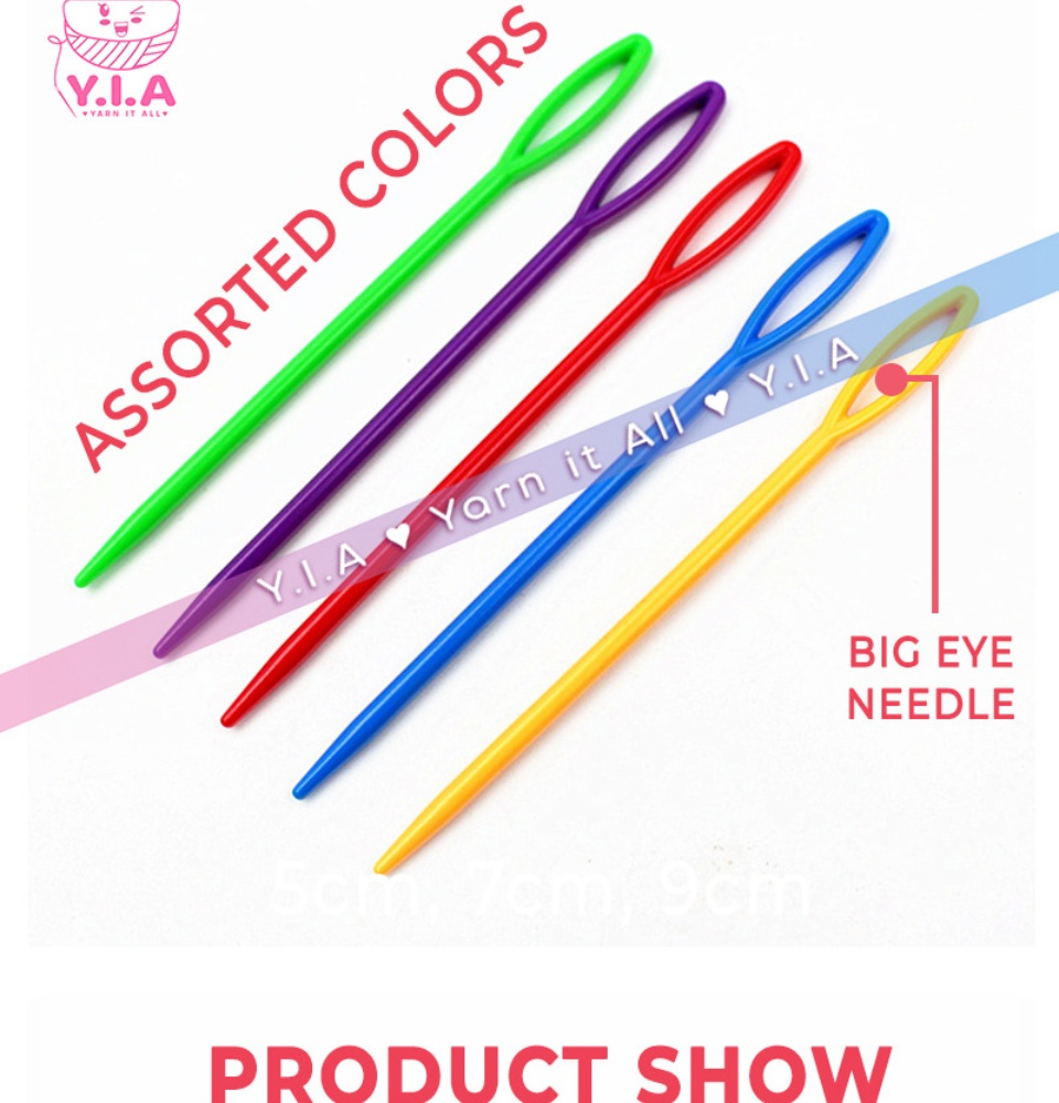 100PCS 7cm/9cm Children Colorful Plastic Needles Tapestry Binca Sewing Yarn  Needle Plastic Needles For Kids