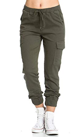 khaki cargo joggers womens