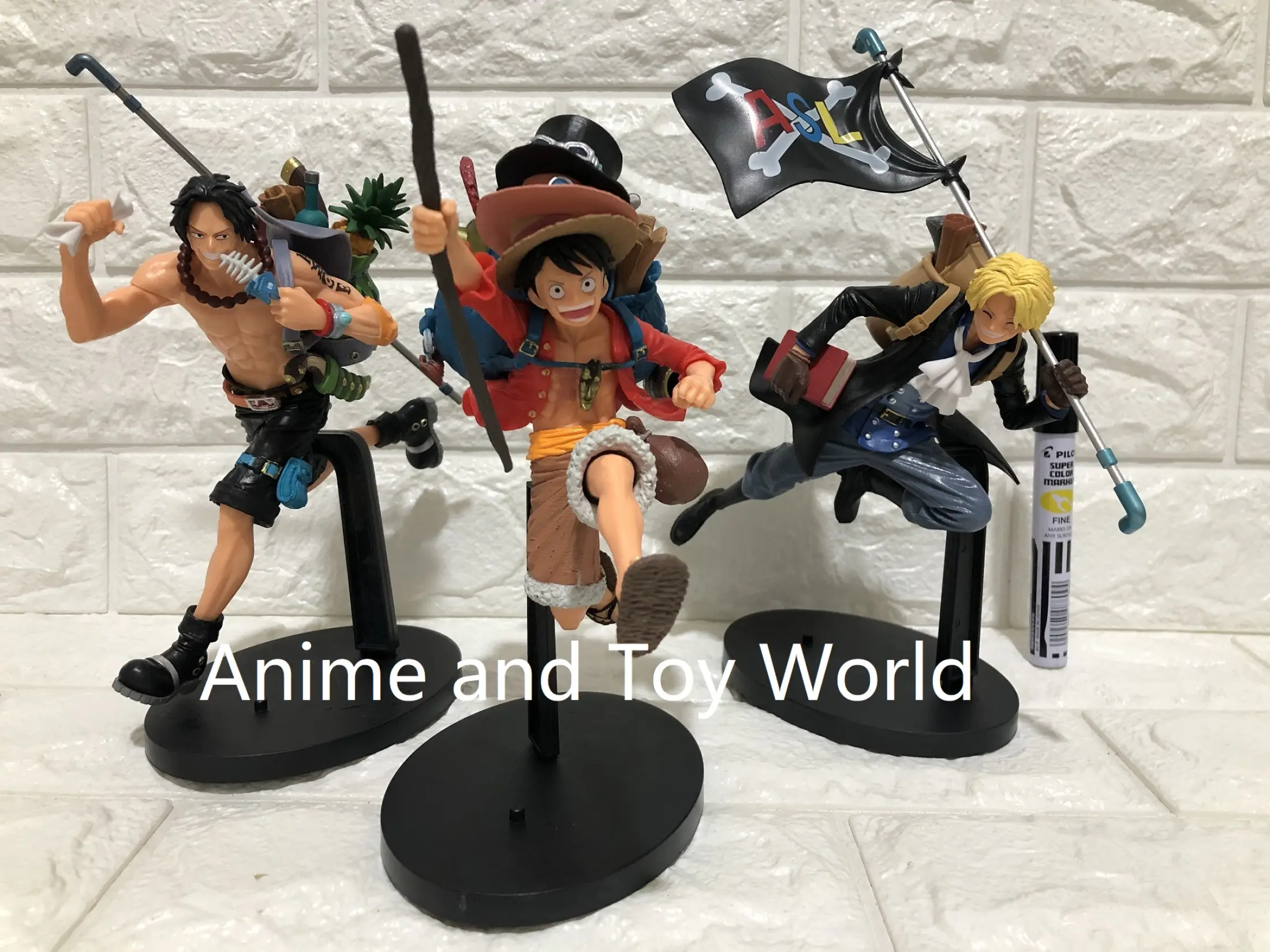 One Piece Set Of 3 Luffy Ace Sabo Mania Produce Collectible Figure Lazada Ph