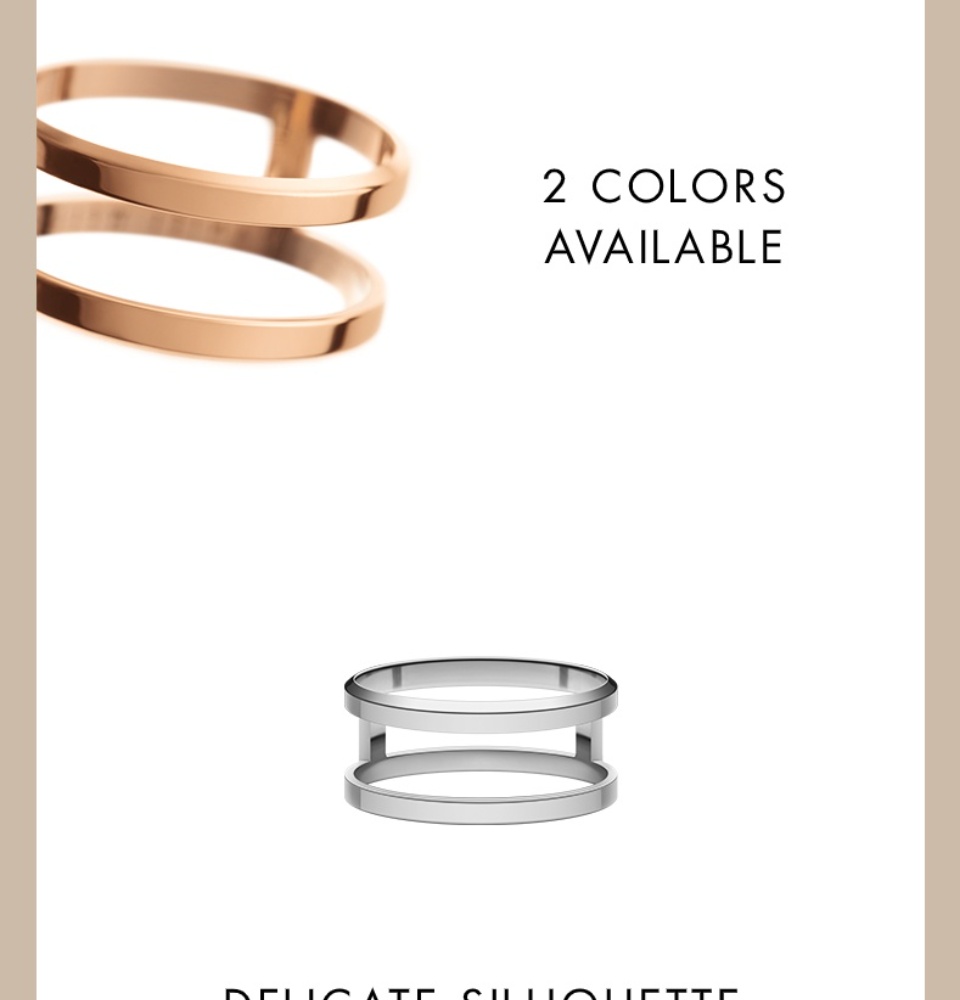 Daniel Wellington Elan Dual Ring Silver Ring for women and men