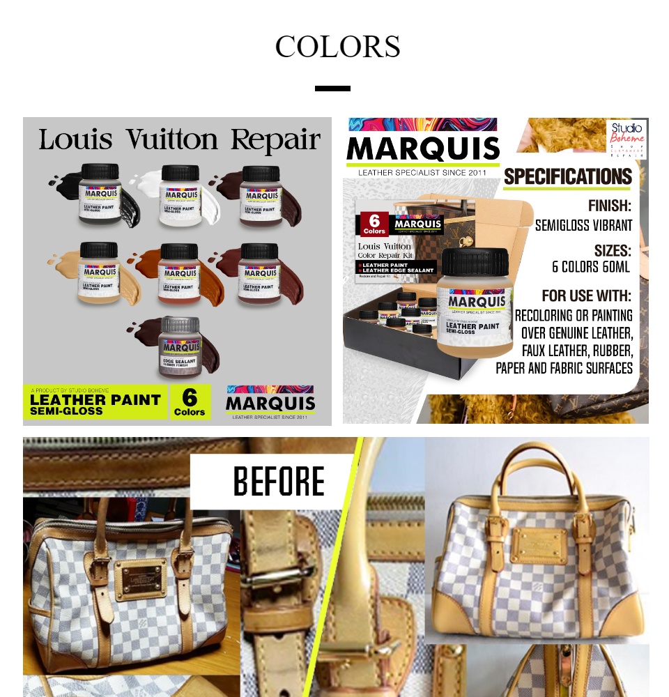 Louis Vuitton Leather Color Repair Kit Marquis Leather paints